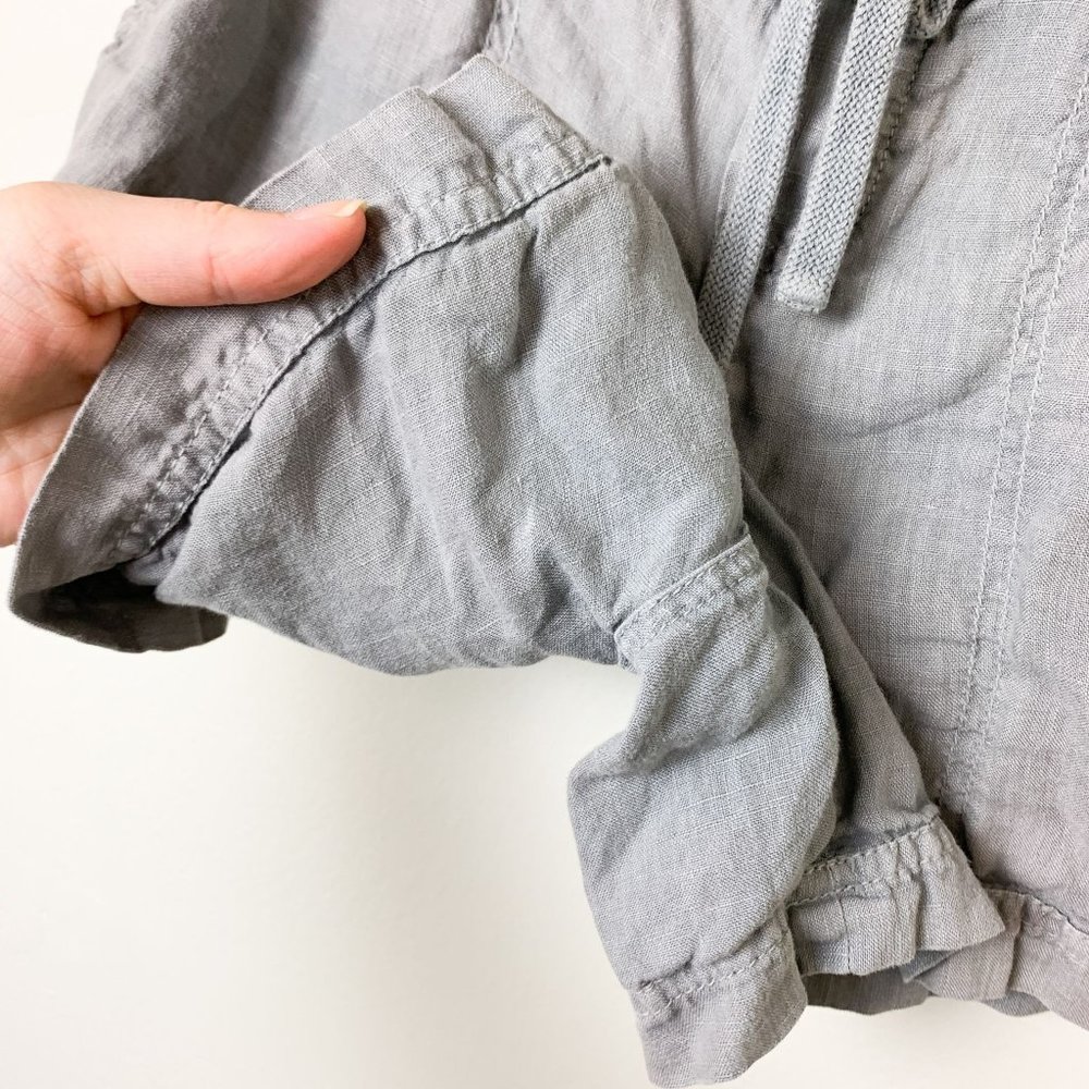 Athleta Linen Gray Creston Drawstring Shorts 6 - image 4